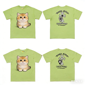 Camiseta de Manga Corta Unisex con Estampado de Cabeza de Animal, Camuflaje Premium, Corte Holgado, Uso Diario, Transpirable, con Etiquetas - Product Image 3