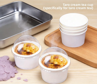 Gâteau au lait et pâte de taro en coupelle, en pâte feuilletée, résistant aux hautes températures, au goût de patate douce et de crème aux œufs, pour la cuisson