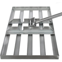 Râteau de nivellement de pelouse en acier galvanisé JH-Mech 75 x 35 cm, professionnel, pour l'élimination du sable, surface de la couche de surface, nivellement de la pelouse