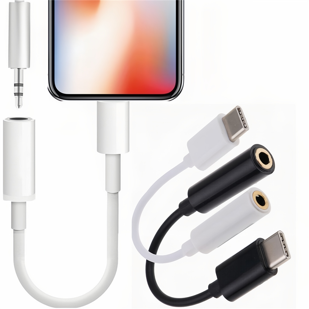 Kabel Headphone Jack tipe-c ke kabel adaptor konverter Audio Aux  Jack DAC Male, Earphone IOS Pin untuk iphone Samsung, kabel Headphone  Jack