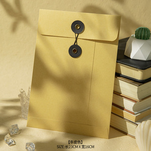Luxury Ins Design Plain Vintage Crfat <strong>Envelope</strong> Thicken 250g Documents Paper <strong>Envelope</strong> With <strong>String</strong> <strong>Tie</strong> - Product Image 6
