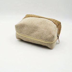 Personalized Straw Cosmetic Bag Custom Print Handwoven Makeup Pouch Organizer - Product Image 3