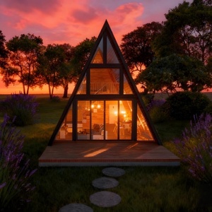 Casas Modulares de Madera con Estructura en A, Prefabricadas, con Techo de Tejas, Impermeables y Duraderas, para Alquileres Rurales - Product Image 4
