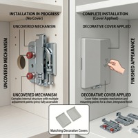 Support de suspension pour armoire en acier galvanisé robuste, capacité de charge 130 kg, support de suspension de cuisine dissimulé, réglage 3D, nickelé