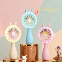 Neuer Niedlicher Lollipop-Handventilator Cartoon Mini USB-Aufladbarer Nachtlicht-Ventilator Tragbarer Outdoor-Dreistufen-Elektrolüfter