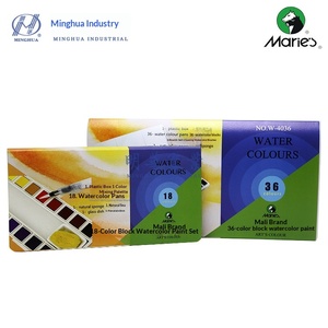Ensemble de peinture à l'<span class=keywords><strong>aquarelle</strong></span> solide <span class=keywords><strong>Marie</strong></span> 18/24/36 couleurs Boîte transparente en gros Modèle W4018 Capacité - Product Image 5