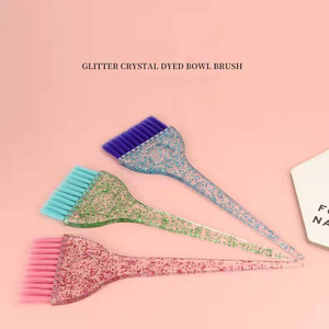 Tùy Chỉnh Logo Salon Màu Hồng Nhựa Glitter Tóc Nhuộm Màu Kit Trộn Bát Tinting Nylon Brush Comb Bowl Set Màu Tóc Công Cụ - Product Image 4