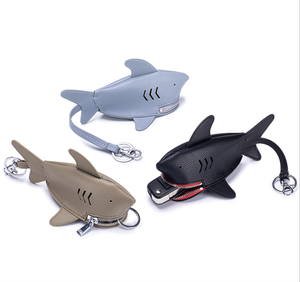 2025 New Pu Leather Personalized Creative <b>Little</b> Shark Keychain Pendant Cute Fashion Earphone Lipstick Storage Bag Hanging - Product Image 1