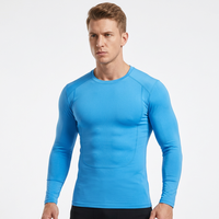 T-shirt de compression à manches longues pour homme, séchage rapide, respirant, pour entraînement fitness, couche de base athlétique, rashguard MMA ajusté