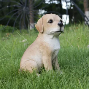 リアルなラブラドール像犬、動物工芸品樹脂装飾犬像等身大庭装飾 @