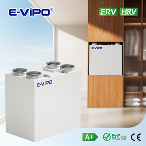 Ventilateur centralisé E-VIPO avec récupération de chaleur à 98 %, ventilateur d'évacuation, ventilation domestique, commande Wifi, échangeur de chaleur mural - Product Image 1