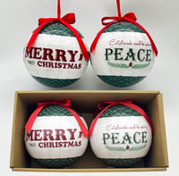 Boule de Noël en mousse mignonne en forme de chien, lot individuel, boule rétro en polystyrène pour chiot d'hiver avec ruban rouge, ornements suspendus pour la décoration de Noël