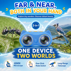Microscope de poche pour enfants, <span class=keywords><strong>loupe</strong></span> 1000X, jouet électronique, fonctionnement simple, facile à transporter, cadeau de voyage - Product Image 1