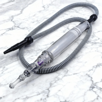 Tuyaux de chicha en plastique rayés argentés et noirs pour tuyau à eau, accessoires de fumage pour bar, vente en gros