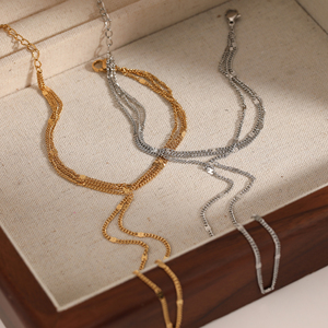 CLIORO placcato oro impermeabile personalizzato inciso resistente appannamento in acciaio inossidabile gioielli a catena Multi-stile braccialetti posteriori - Product Image 6