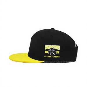 Wholesale Two Tone Embroidered Character Logo Snapback Cap Cotton Structured 5 Panel Flat Bill <b>Hat</b> Adjustable Hip Hop Gorras - Product Image 3