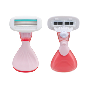 Maquinilla de Afeitar para Mujer de 6 Cuchillas de Acero Inoxidable con Estuche de Viaje para Afeitar el Rostro y el Cuerpo, Mini Maquinilla de Afeitar, Lista para Enviar - Product Image 1