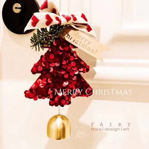 Korean Style Cloth Christmas Ornaments Trendy Christmas Tree Bell Pendants Door Wall Hangings Plush Car Charms Christmas - Product Image 6