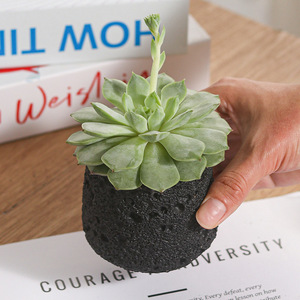 Gran oferta, de <span class=keywords><strong>piedra</strong></span> volcánica maceta grande, macetas creativas de cemento, adornos de aromaterapia de textura Natural para plantas verdes de jardín - Product Image 6