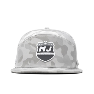 Tùy Chỉnh Chất Lượng Cao Trắng Camo Snapback Cap Không Thấm Nước Laser Cắt Lỗ Polyester Với Cao Su Vá 6 Tấm Mens Hat - Product Image 2