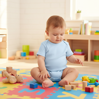 Neugeborenen-Baby-Strampler aus 100% Baumwolle, gestrickt, weich, waschbar, atmungsaktiv, umweltfreundlich, sicherer Druckknopfverschluss, Unisex