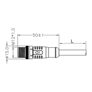 Giá bán buôn M12 IP68 không thấm nước Nam K Mã cáp với 4 + PE pins puv/PUR chất liệu trong màu xám/đen kết nối đáng tin cậy