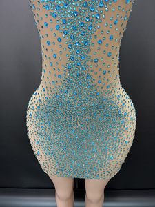 Novance Y4434 giyim üreticileri özel elmas zarif kokteyl elbise kadınlar için ışıltılı seksi elbise parti kulübü gece - Product Image 3