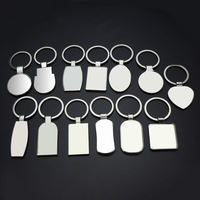 Porte-clés en métal personnalisés avec logo sur mesure en acier inoxydable de différentes formes pour cadeau promotionnel, design personnalisé, vierges