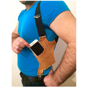Hot-selling cross-border e-commerce genuine leather mobile phone <b>bag</b>/strap, DSLR <b>camera</b> pocket, 3C product pocket, mobile phone - Product Image 1