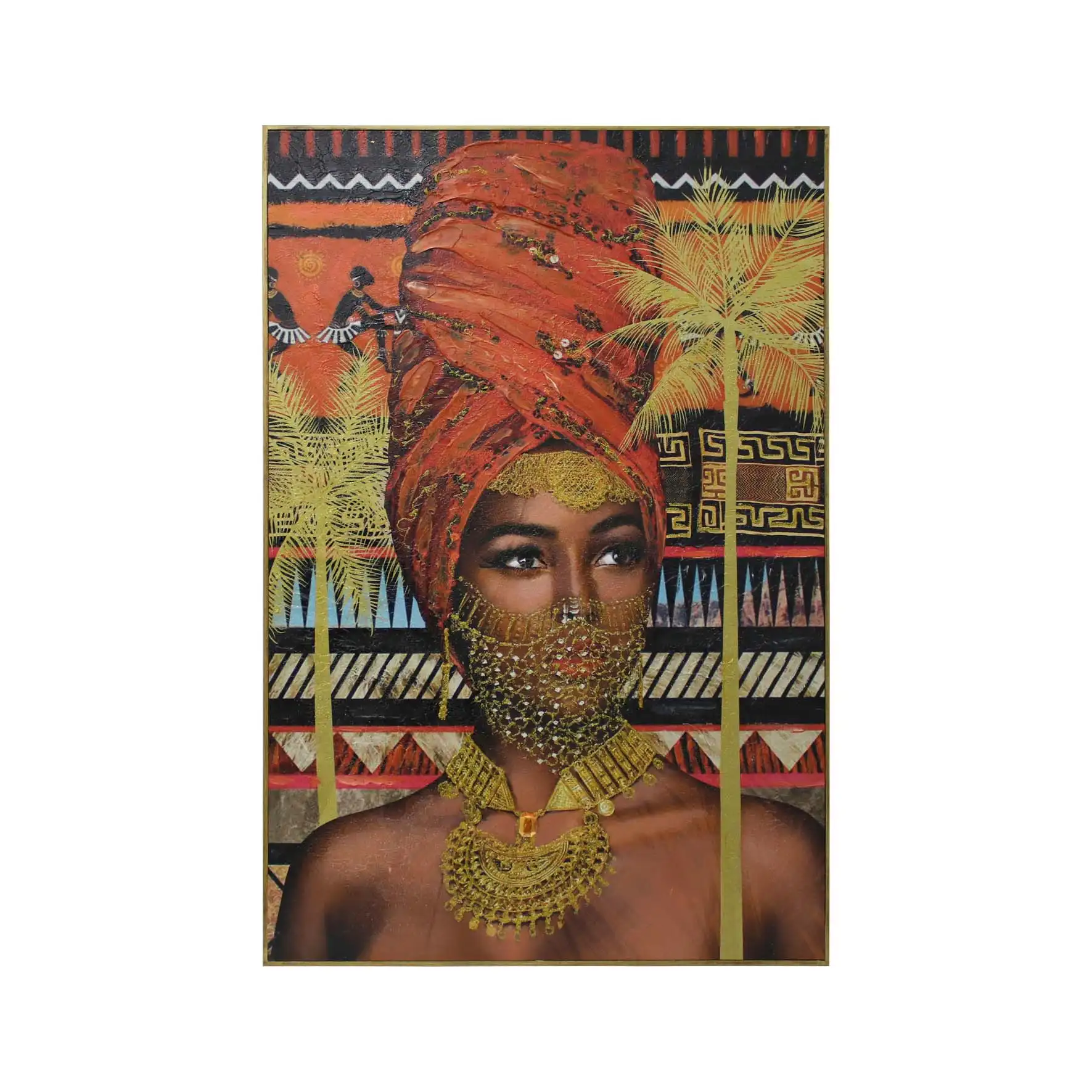 Duvar sanatı afrika sanat tuval kadın yağlıboya fotoğraf resimleri dekor ev yatak odası ofis için çerçeveli asmak için hazır