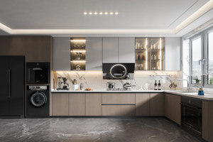 Hiện đại chất lượng cao Mô hình màu trắng đá cẩm thạch Countertop Set với cao Phân tủ bếp Giỏ phong cách Đồ nội thất nhà bếp khác - Product Image 3