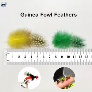 Plumes de dindon de Guinée de qualité supérieure pour la fabrication de mouches de pêche, plumes de hackle naturelles tachetées, matériaux pour la création de leurres de pêche à la mouche, hackle de dindon de Guinée, 10 pièces/paquet - Product Image 2