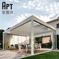 Pergola bioclimatique moderne en aluminium, toit ouvrant motorisé et étanche, gazebo métallique, fabrication OEM ODM directe d'usine