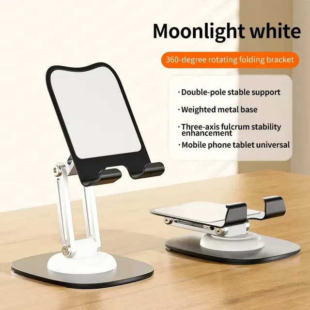 Multi-Function Folding Lift Lazy Mobile Phone & Tablet Stand 360 Rotating Steel Desk Stand