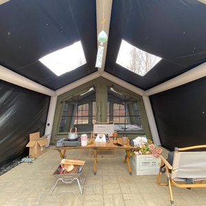 Tente gonflable Oxford YYD 6-8P <span class=keywords><strong>1BR</strong></span> 1LR 320x280x220cm >3000mm, imperméable, portable, 4 saisons, installation en 2 minutes, pompe 800W, camping en plein air - Product Image 4