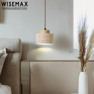 Lampe suspendue en pierre de travertin de style Wabi-sabi WISEMAX FURNITURE pour salon, hôtel, restaurant, bureau, <span class=keywords><strong>villa</strong></span> - Product Image 4