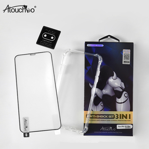 Atouchbo 3 en 1 conjunto Airbag Anti-choque caso Nano <span class=keywords><strong>cristal</strong></span> Protector <span class=keywords><strong>de</strong></span> pantalla <span class=keywords><strong>de</strong></span> película Protector <span class=keywords><strong>de</strong></span> cámara para iPhone - Product Image 1