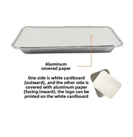 Contenants rectangulaires jetables en aluminium avec couvercles en PP pour brochettes longues, boîtes à barbecue à emporter, emballage alimentaire de qualité alimentaire