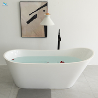 Kinglauren Offre Spéciale de style européen 170cm Achat en gros standard blanc avec drain Baignoire en acrylique pour hôtel
