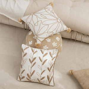 Style naturel Floral plante broderie Design Original taie d'oreiller <span class=keywords><strong>housse</strong></span> de coussin pour salon fête canapé décoration de la maison - Product Image 1