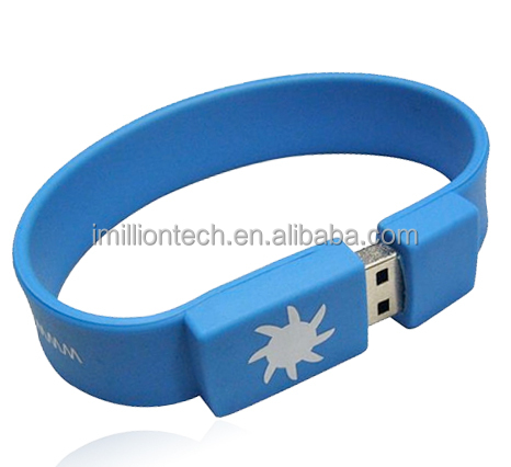 4gb 8gb 16gb 32gb 64gb Wrist Usb Silicone Bracelet with Custom logo Printed