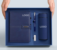 Ensemble cadeau personnalisable : Thermos avec logo + carnet + boîte cadeau, cadeau d'affaires