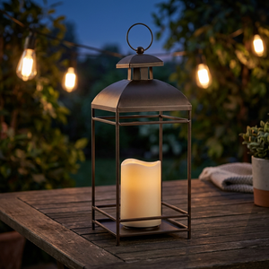 Lanterne en fer unique très vendue pour la décoration de Noël à la maison, imperméable et faite à la main, écologique, a R International AR-1038 - Product Image 1