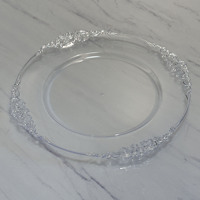 Classique Partie Décoratif En Plastique Acrylique Mélamine En Vrac 13 Pouces Rond Or Blanc Clair pour Plaque De Chargeur De Mariage avec Jante En Or