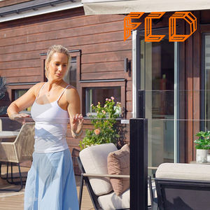 Barandilla de vidrio ajustable en altura Pantalla de viento <span class=keywords><strong>Cortavientos</strong></span> retráctil de aluminio - Product Image 2