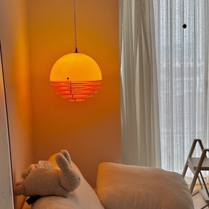 Lámpara de araña LED de acrílico y vidrio estilo Bauhaus, color naranja crema Memphis <span class=keywords><strong>Sunset</strong></span>, para barra, ventana, entrada, ambiente francés antiguo - Product Image 3