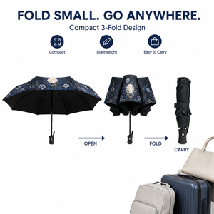 Parapluie pliant personnalisé avec logo, imperméable, protection UV, équipement de pluie, parasol personnalisé, fournisseur en gros - Product Image 5