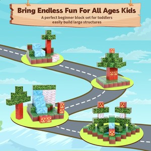 Nouveau bloc d'assemblage magnétique personnalisé My World bloc de construction magnétique jouet éducatif pour enfants <span class=keywords><strong>maison</strong></span> de Village créative - Product Image 4