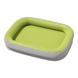 Coussin rectangulaire pour animaux de compagnie, tapis rafraîchissant d'été, lavable, pour chien de petite et moyenne taille, couleur unie, rembourrage en fibre de polyester - Product Image 1