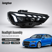 Phare avant LED complet haute luminosité style RS avec lentille de projecteur et DRL séquentiel pour Audi A3 2013-2019 – Modification automobile